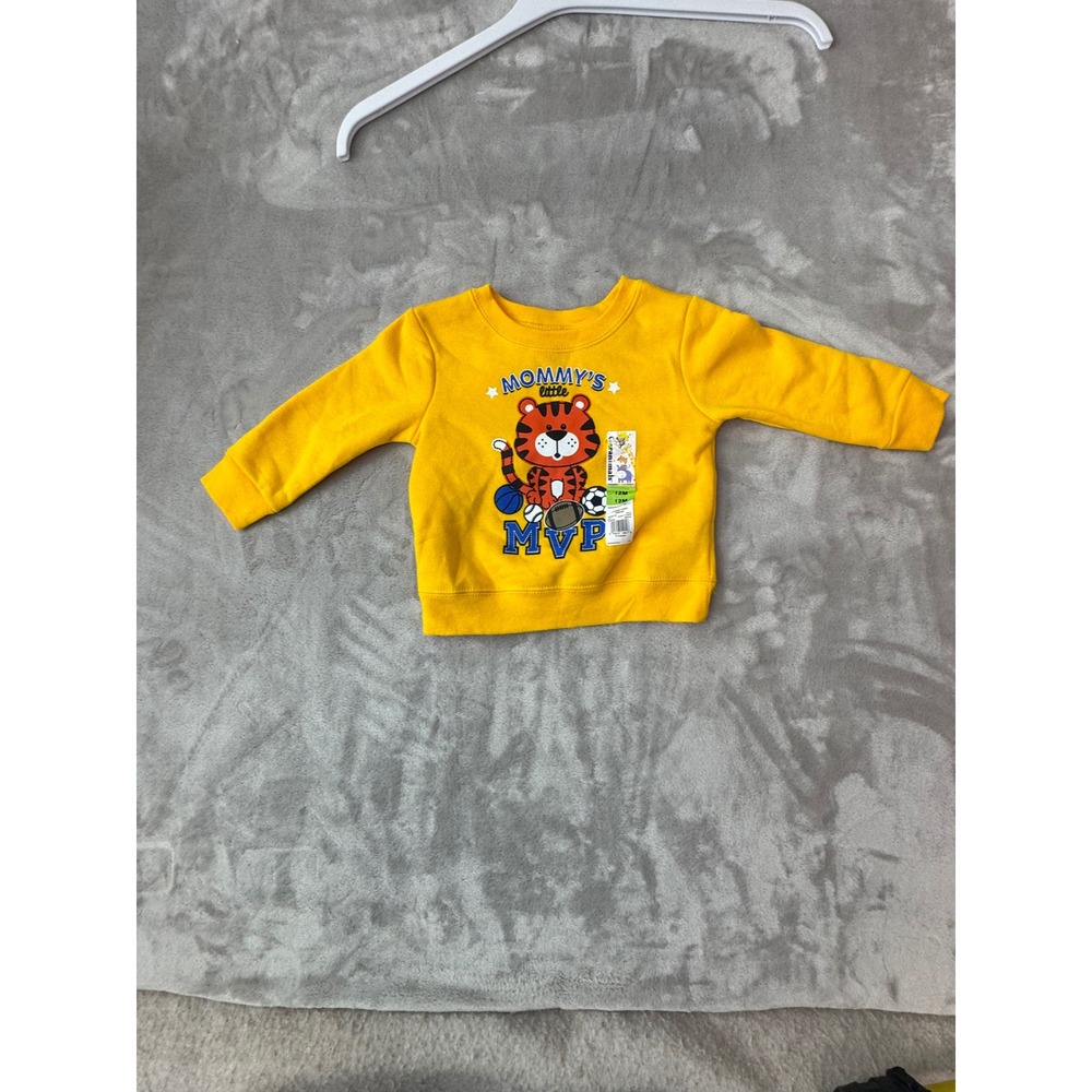 Garanimals Baby Boys Mommys Little MVP Tiger Sports Fleece Sweatshirt Gold 12M